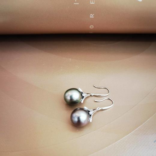 1F金鸿珍珠黑珍珠耳饰 商品图0