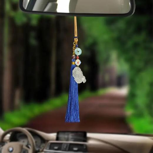 天然玉石黄水晶貔貅扩香车挂 招财辟邪保平安 商品图2