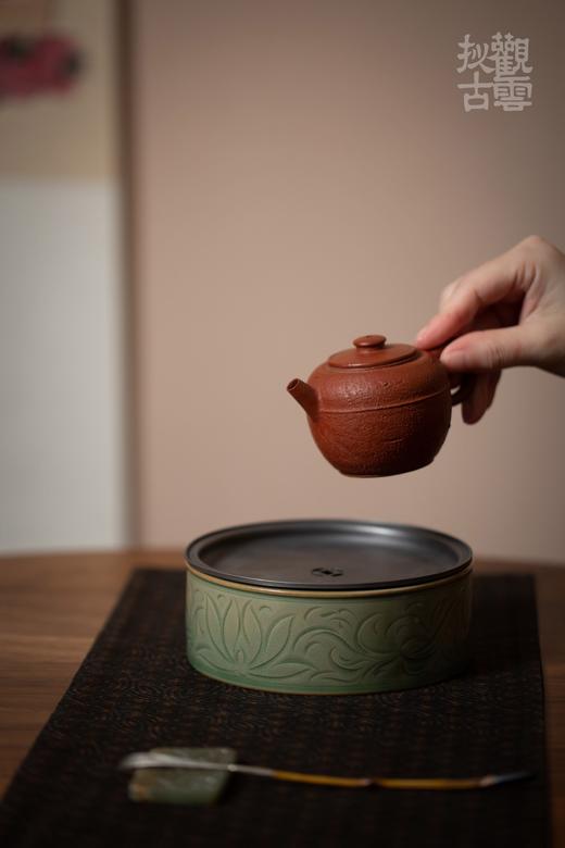 茶道配件-壶承-集观宋莲纹锡盖茶船 商品图11