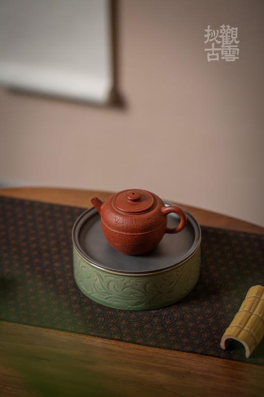 茶道配件-壶承-集观宋莲纹锡盖茶船 商品图2