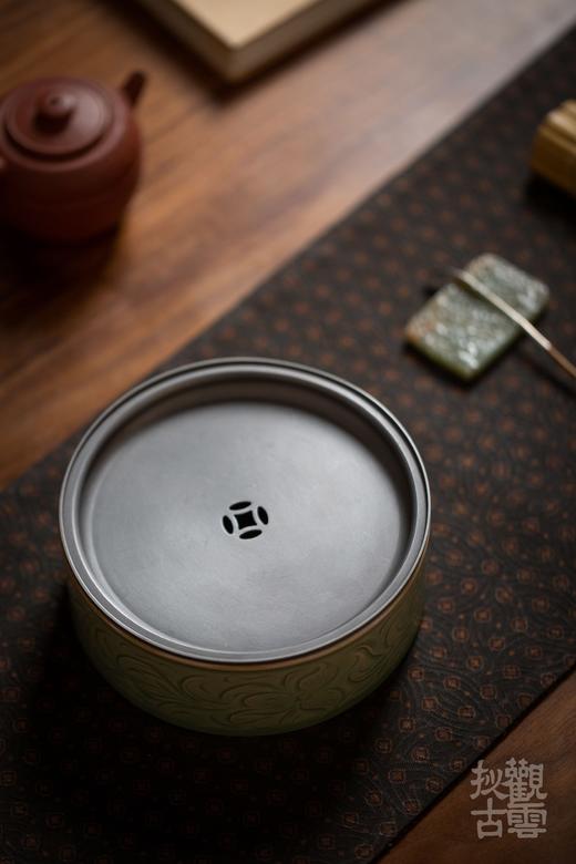 茶道配件-壶承-集观宋莲纹锡盖茶船 商品图6