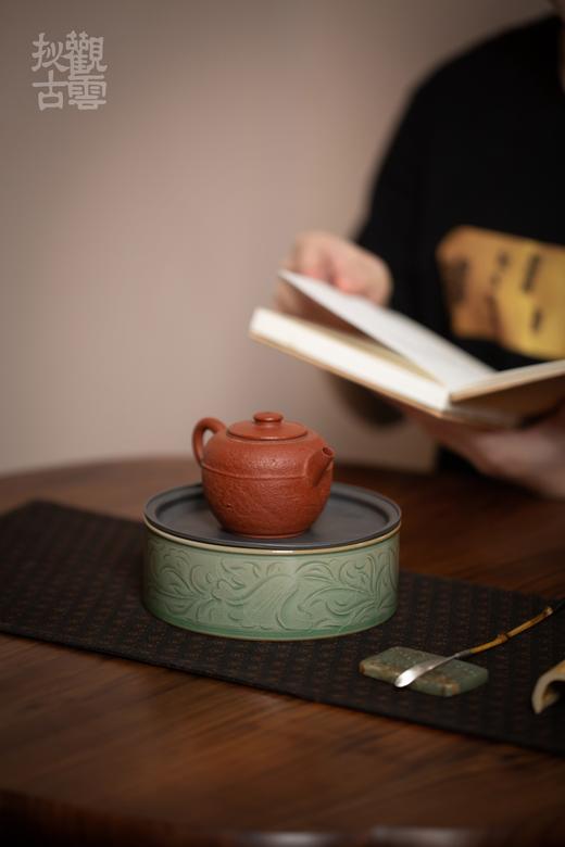 茶道配件-壶承-集观宋莲纹锡盖茶船 商品图14