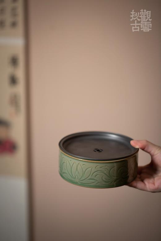 茶道配件-壶承-集观宋莲纹锡盖茶船 商品图13