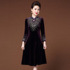 JY-JY211金丝绒复古气质大码妈妈婚宴礼服加绒连衣裙旗袍 商品缩略图1