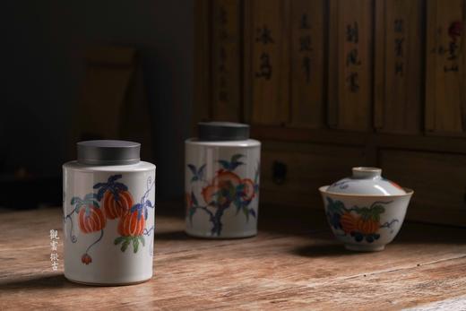 茶道配件-茶叶罐-斗彩迎春锡口茶仓 商品图9