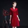 上海旗袍厂LHS-2025高贵婚礼妈妈装秋季连衣裙 V领改良旗袍喜婆婆婚宴装岳母敬酒礼服 商品缩略图1