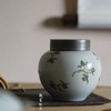 茶道配件-茶叶罐-粉彩兰花锡口茶仓 商品缩略图0