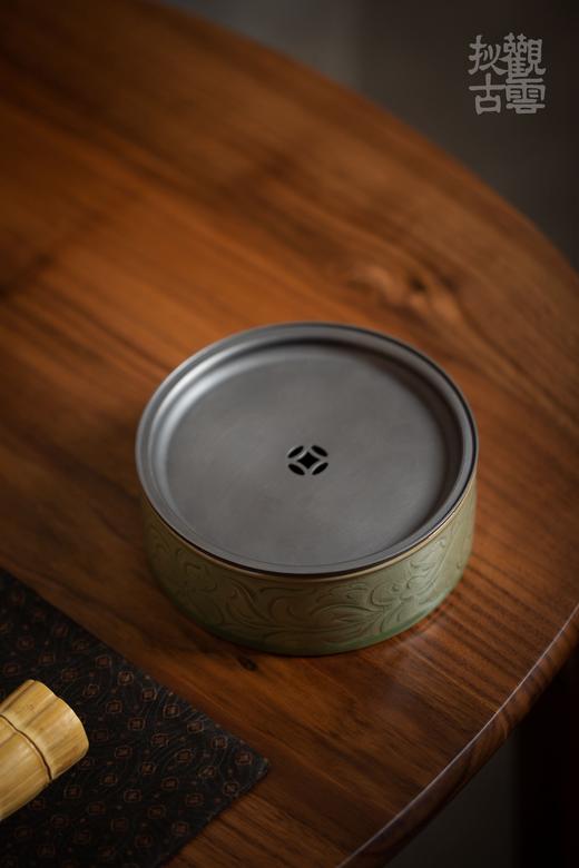 茶道配件-壶承-集观宋莲纹锡盖茶船 商品图8