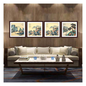 侯志明《山水作品》68*68cm 山水斗方作品 茶室/客厅挂画