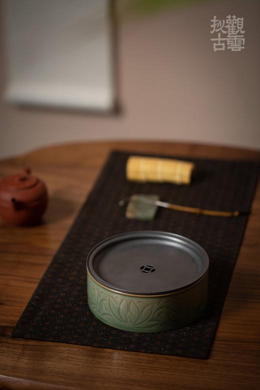 茶道配件-壶承-集观宋莲纹锡盖茶船 商品图10