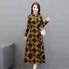 YWE-LFDS-KL20B239新款复古优雅修身印花打底连衣裙 商品缩略图3