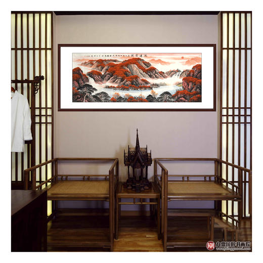 侯志明《鸿运当头》68*178cm 山水横幅作品 茶室/客厅挂画 商品图3