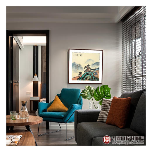 侯志明《山水作品》68*68cm 山水斗方作品 茶室/客厅挂画 商品图7