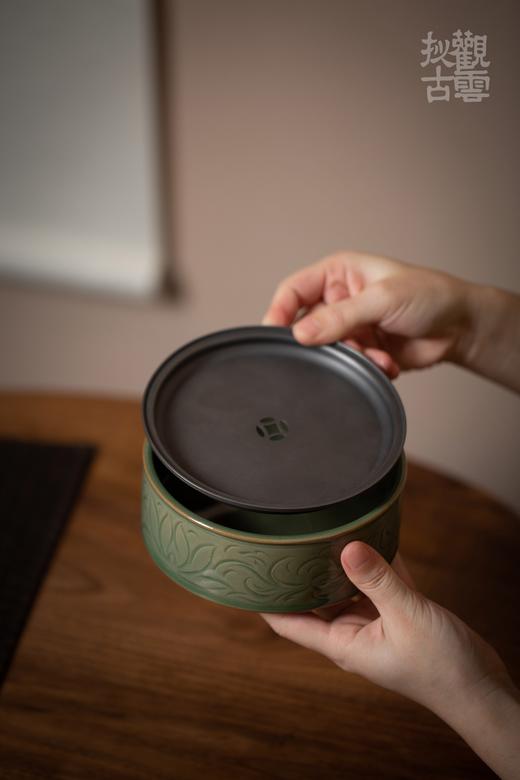 茶道配件-壶承-集观宋莲纹锡盖茶船 商品图12