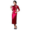上海旗袍厂LHS-1007丈母娘婚礼服高贵酒红色洋气新娘结婚妈妈装喜婆婆旗袍婚宴装秋冬 商品缩略图4