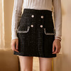 欧芮儿轻熟型高腰半身裙女新款编织修身A字短裙小黑裙 商品缩略图2