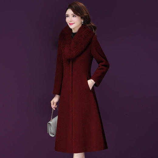 NYL-686375羊剪绒大衣中长款颗粒皮外套仿狐狸毛领2020新款妈妈冬装加厚 商品图2