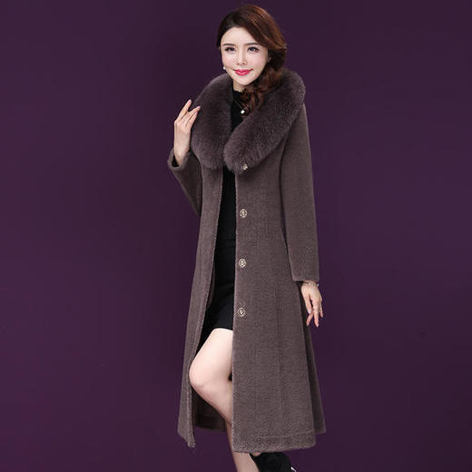 NYL-686375羊剪绒大衣中长款颗粒皮外套仿狐狸毛领2020新款妈妈冬装加厚 商品图0