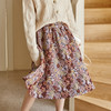 欧芮儿复古花朵提花半身裙女2022夏季新款高腰中长款碎花A字伞裙 商品缩略图1
