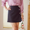 欧芮儿高腰显瘦不规则半身裙女修身复古百搭a字短裙 商品缩略图1