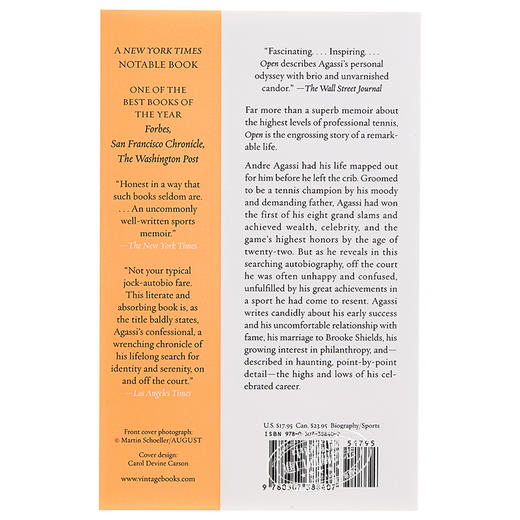 【中商原版】阿加西自传 网 豆瓣阅读 英文原版 Open: An Autobiography Andre Agassi 安德烈·阿加西 商品图2