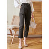 欧芮儿高腰显瘦九分黑色休闲裤女薄款新款垂感锥型哈伦裤 商品缩略图0