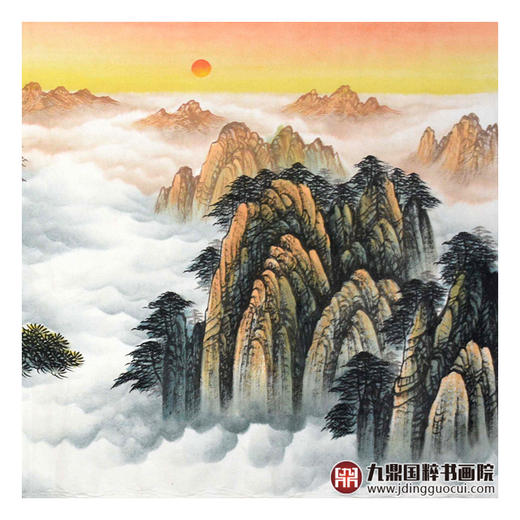 侯志明《迎客松》68*178cm 山水横幅作品 茶室/客厅挂画 商品图6