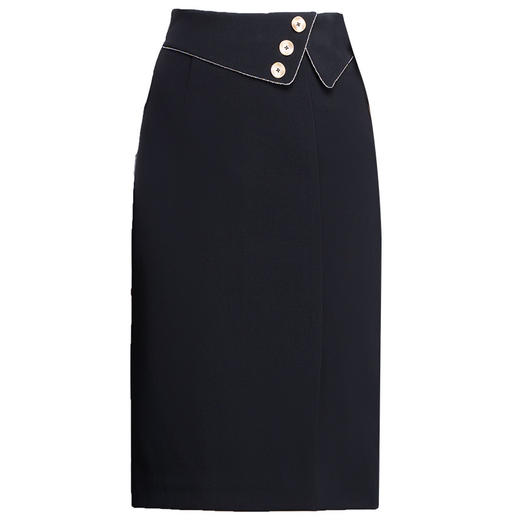 KPZ-KPJX92066半身裙女秋冬季高腰中长款包臀裙显瘦开叉一步裙职业包裙 商品图4