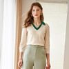 欧芮儿V领七分袖针织衫薄款上衣女新款百搭上衣 商品缩略图0