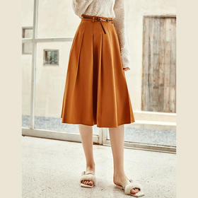 欧芮儿法式通勤优雅高腰显瘦半身裙女开叉中长款A字裙