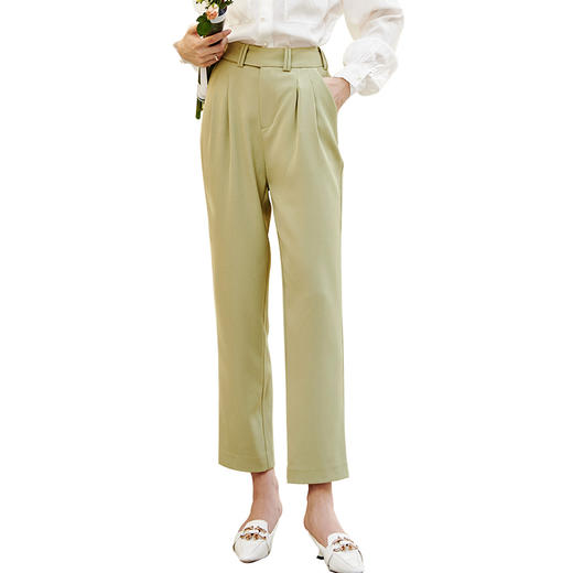 欧芮儿高腰显瘦休闲裤女新款宽松直筒烟管裤职业OL西裤 商品图3