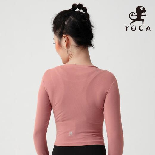 【现货秒发】壁虎瑜伽2020【木棉短】裸感修身长袖瑜伽T恤（无胸垫） 商品图2