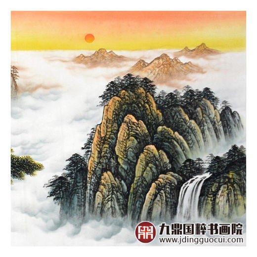 侯志明《迎客松》68*178cm 山水横幅作品 茶室/客厅挂画 商品图6