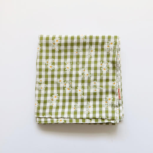 HUJI祤集薄款长围巾插画格纹小雏菊 商品图1