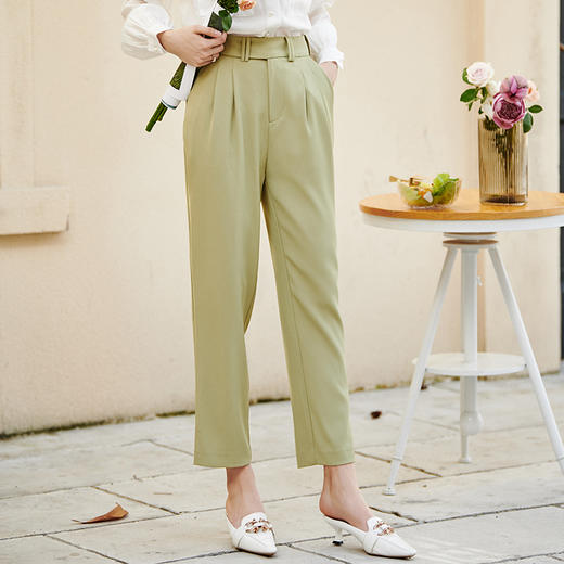 欧芮儿高腰显瘦休闲裤女新款宽松直筒烟管裤职业OL西裤 商品图0