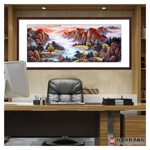 侯志明《鸿运当头》98*240cm 山水横幅作品 办公室/客厅挂画 商品图3
