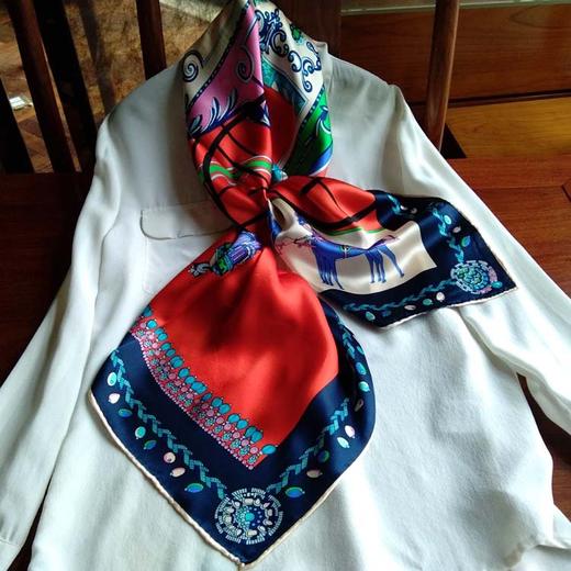 丁摩  难得一见的配色 礼盒装真丝大方巾百分百桑蚕丝丝巾百搭围巾披肩两用 商品图3