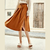 欧芮儿法式通勤优雅高腰显瘦半身裙女开叉中长款A字裙 商品缩略图2