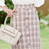 欧芮儿复古优雅格子半身裙女新品高腰显瘦中长款A字裙女 商品缩略图2