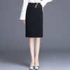 KPZ-KPJX92066半身裙女秋冬季高腰中长款包臀裙显瘦开叉一步裙职业包裙 商品缩略图0