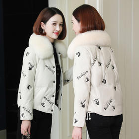 MS-海宁真皮羽绒服绵羊皮皮衣女冬季短款外套女显瘦狐狸毛领