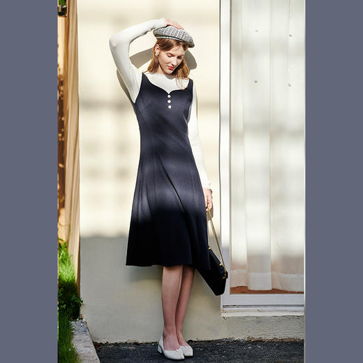 欧芮儿轻熟型V领吊带连衣裙女新款收腰显瘦中长款裙子 商品图2