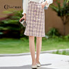 欧芮儿复古优雅格子半身裙女新品高腰显瘦中长款A字裙女 商品缩略图0