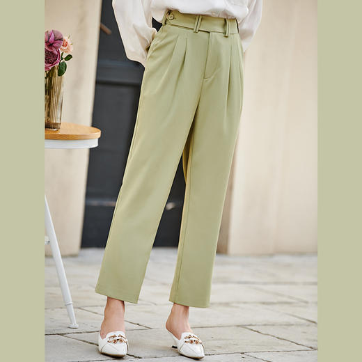 欧芮儿高腰显瘦休闲裤女新款宽松直筒烟管裤职业OL西裤 商品图2