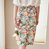 欧芮儿印花半身裙中长款女高腰显瘦新款后开叉a字包臀裙 商品缩略图1