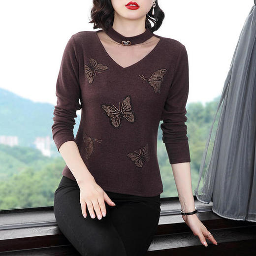 YH-4.e237-922339秋冬新款蕾丝加绒打底衫 商品图2