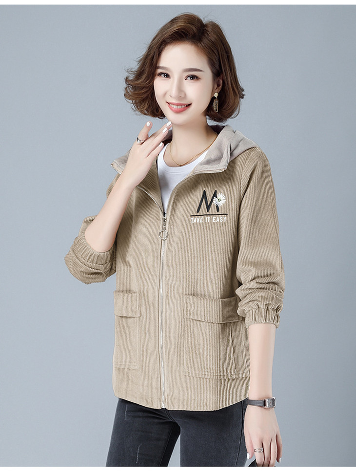 ht- 506 灯芯绒外套女2020年春秋季新款宽松休闲短款条绒上衣百搭夹克