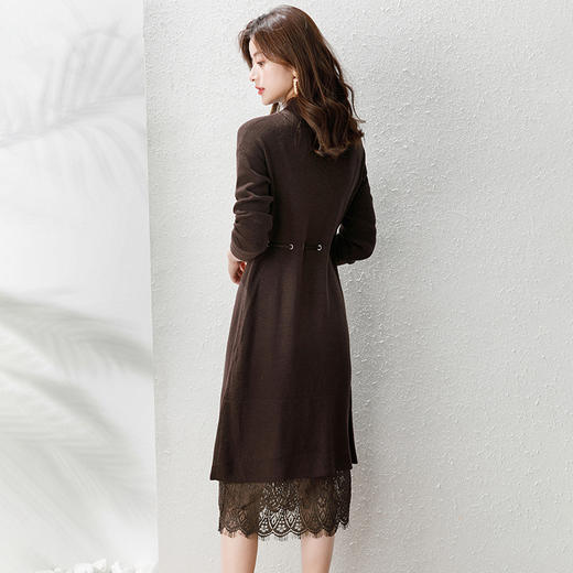 气质名媛，针织收腰拼接重磅蕾丝连衣裙WLZD-2027307 商品图2