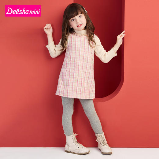 笛莎童装女童连衣裙2020冬季新款儿童时尚小香风裙子宝宝背心裙 商品图2