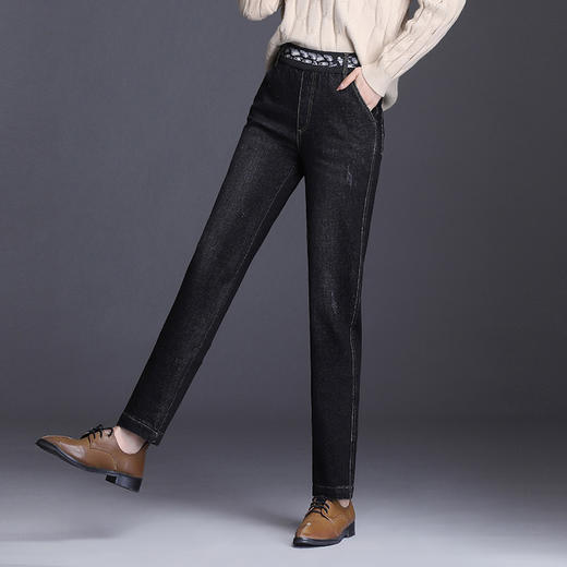 上海旗袍厂MYX-BFZY-9088小直筒牛仔裤春秋季2020年新款松紧高腰宽松显高显瘦爆款烟管裤 商品图3